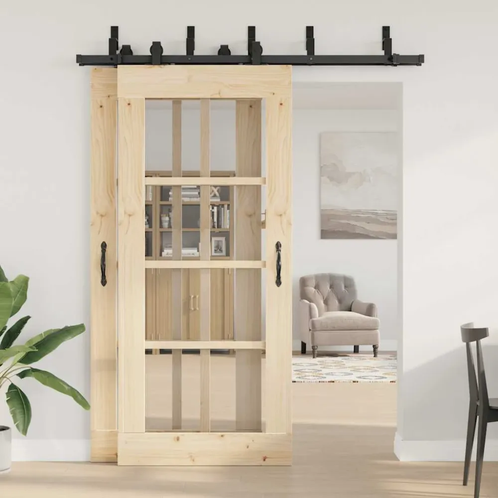 skinnesæt til skydedør 183 cm rustfri sort