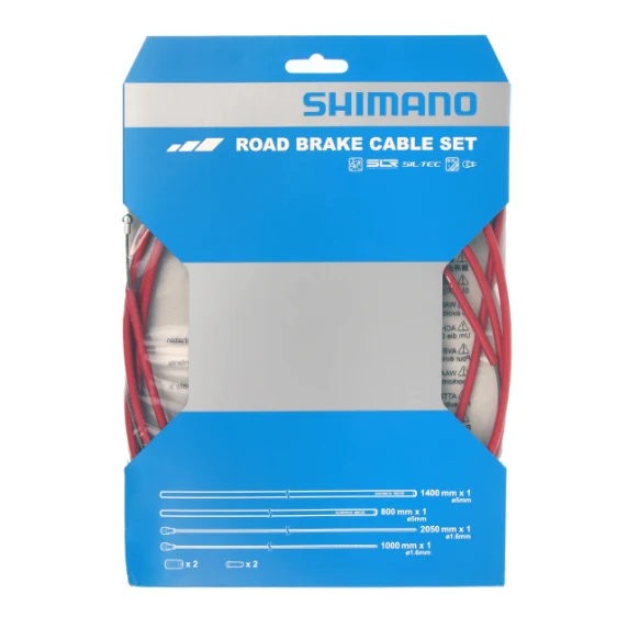 SHIMANO PTFE bremsekabel- og slangesæt rød