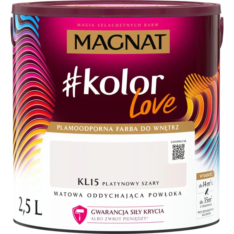Magnat #kolorLove farve i platinsgrå KL15, 2,5 l