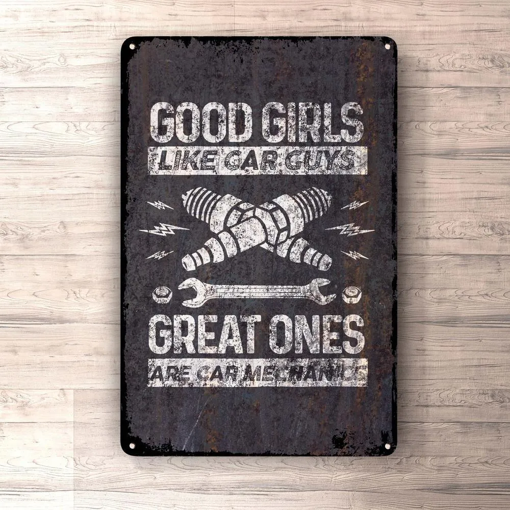 OEM Quality Fine Girls Like Car Guys Great Ones Are Car Mechanics Skilte, Musemåtte, Dørmåtte