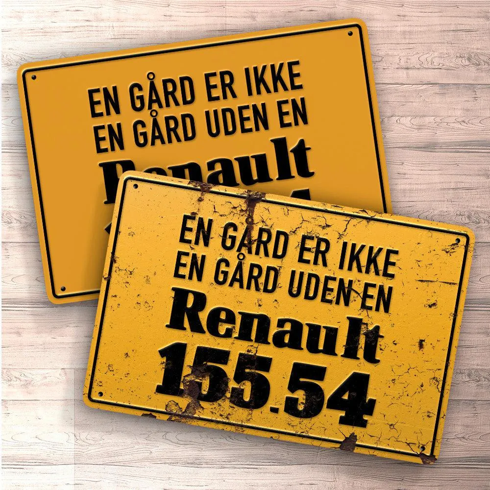 Renault 155.54 En Gård Er Ikke En Gård Uden En Renault 155.54 Skilte, Musemåtte, Dørmåtte