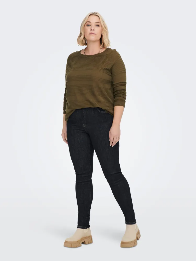 CarAirplain Pullover Knit Genuine Leather Black