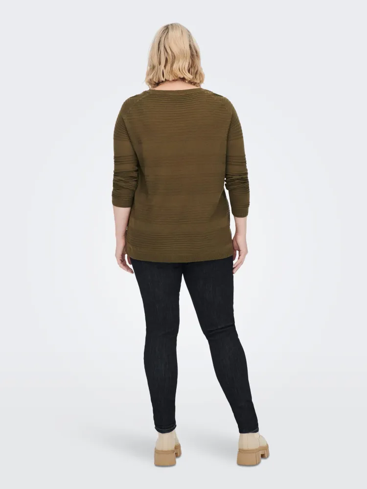 CarAirplain Pullover Knit Genuine Leather Black