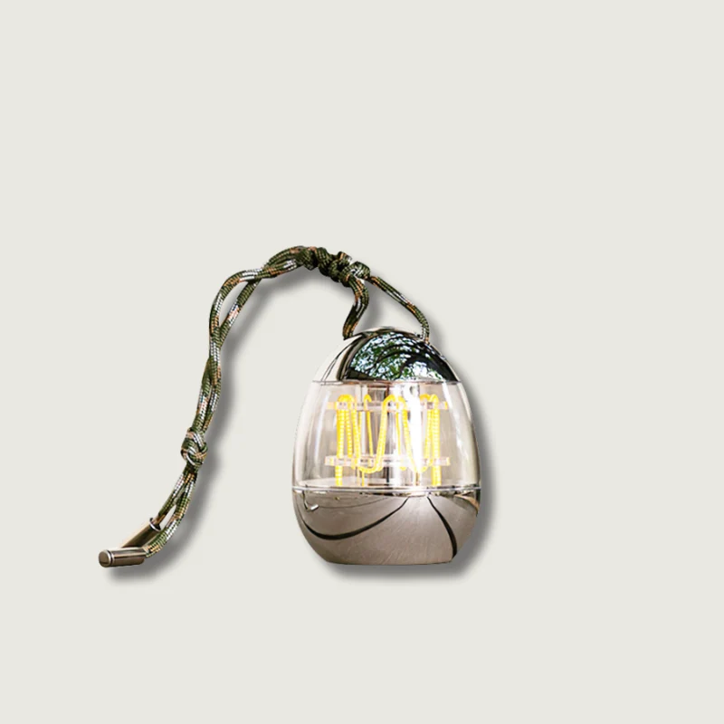 Portable LED Lantern | Egg-Shaped Chrome Design