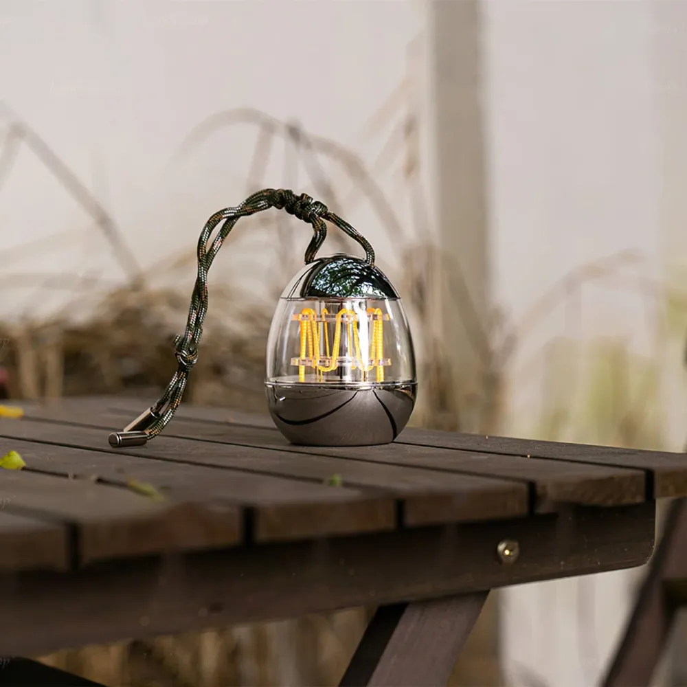 Portable LED Lantern | Egg-Shaped Chrome Design