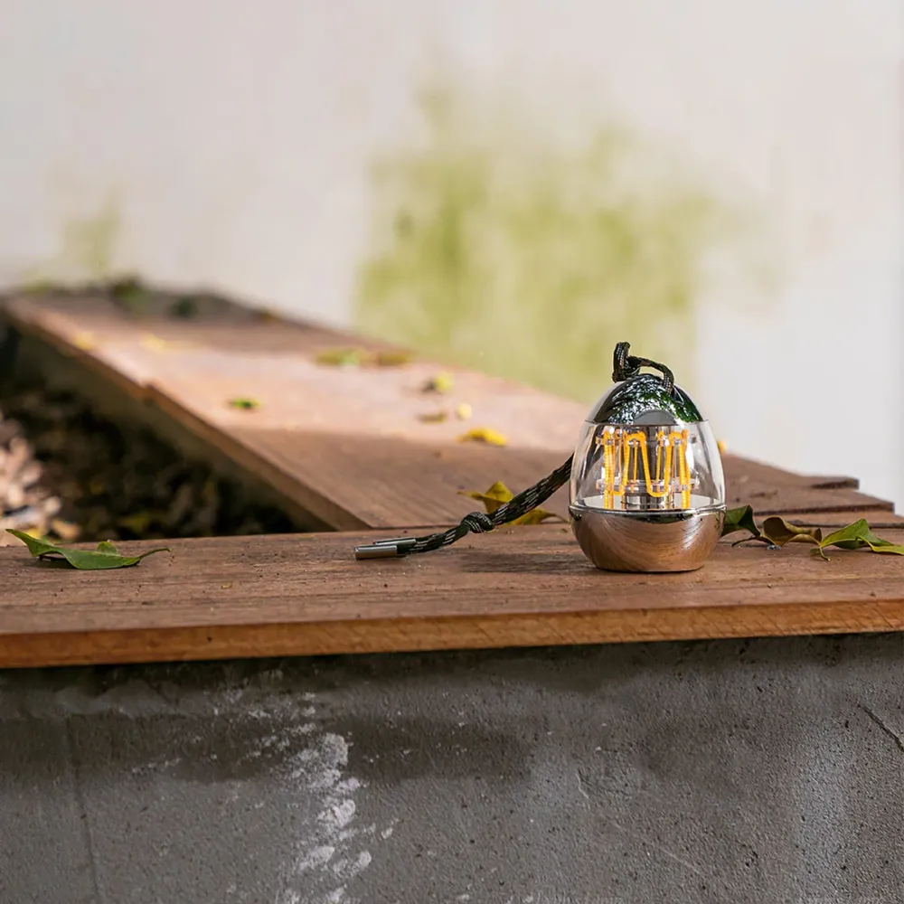 Portable LED Lantern | Egg-Shaped Chrome Design