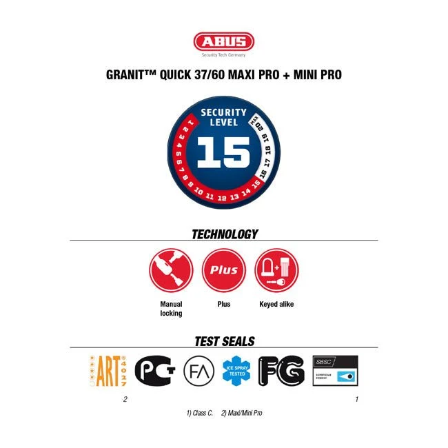 Abus Granit Quick 37/60 HB70 Maxi Pro skivelås