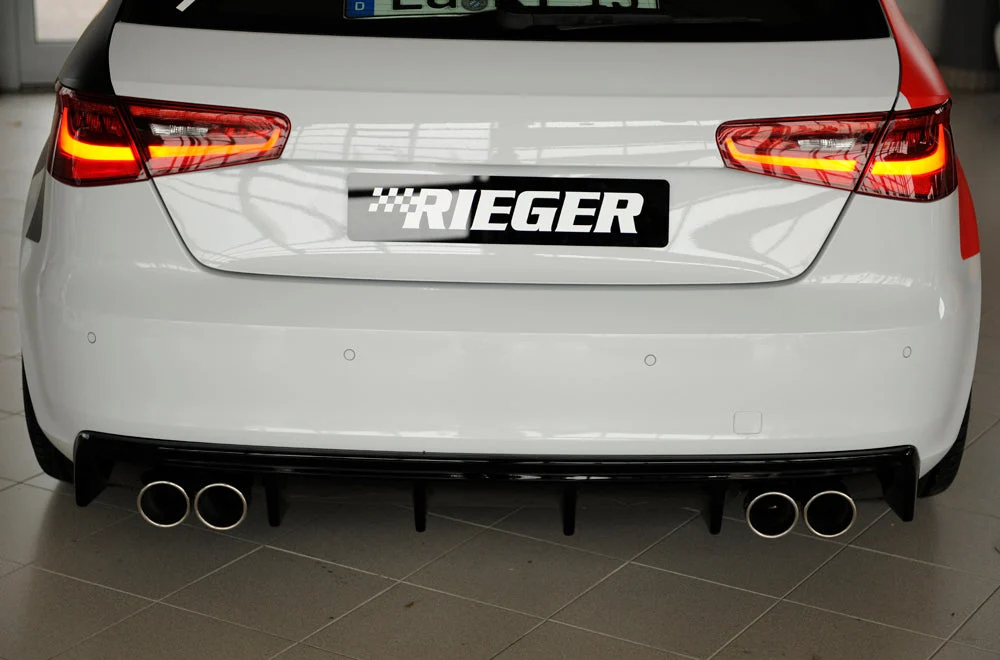 Rieger Bageste Diffuserindsats (S3) Audi A3 8V Sportback - Højglans Sort