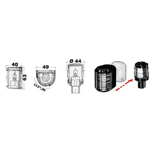 Osculati Utility 88 sort/360° ankerlanterne