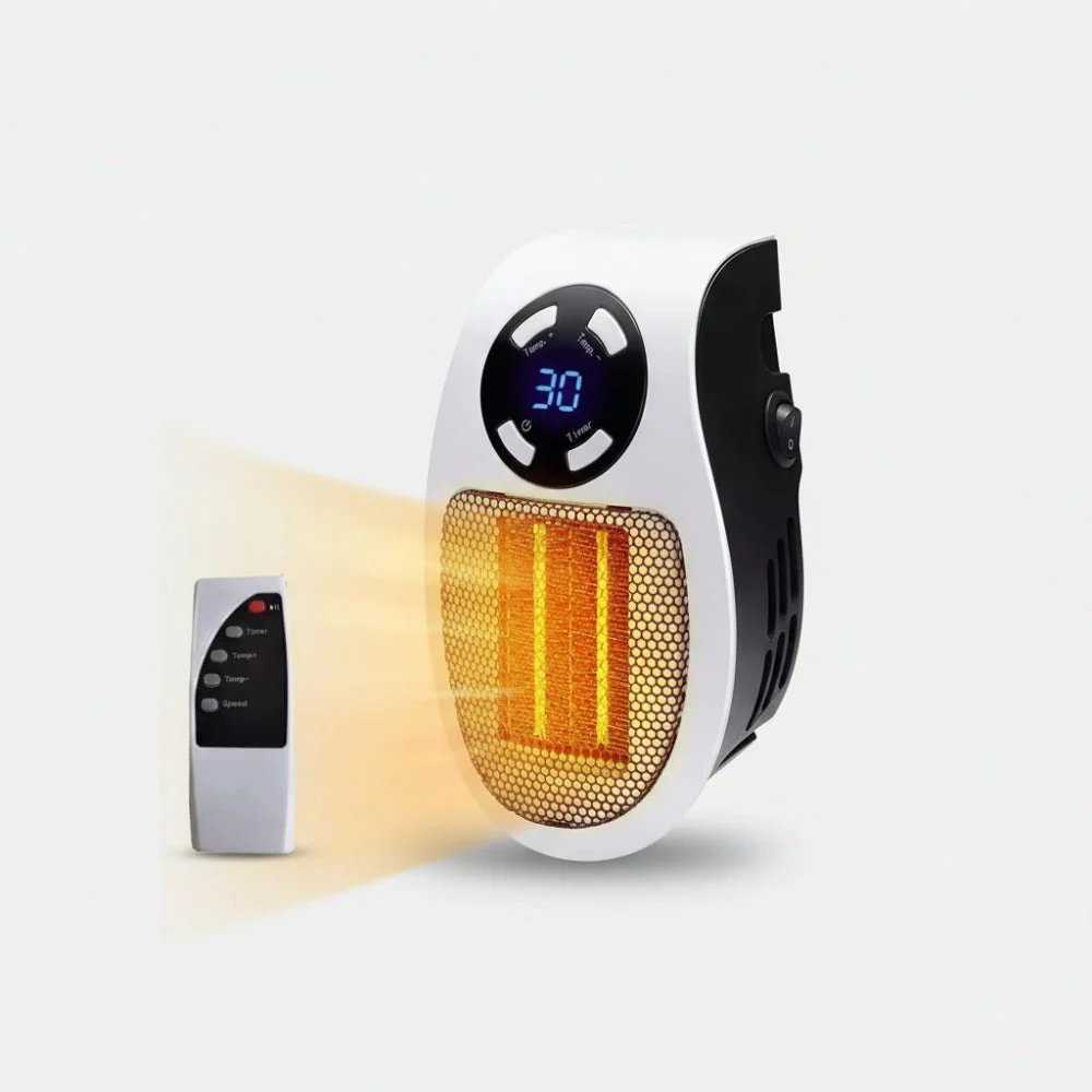 Electric Wall Heater | Compact Plug- Design Remote Control