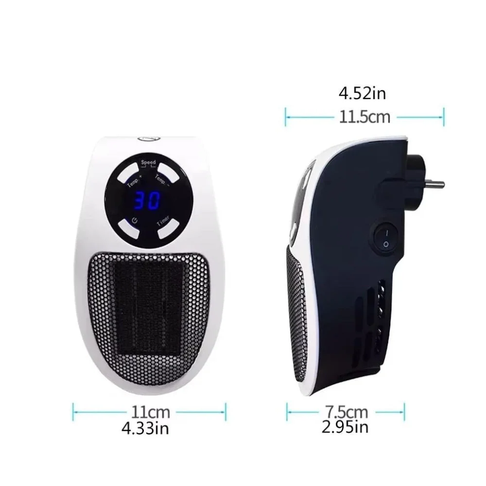 Electric Wall Heater | Compact Plug- Design Remote Control