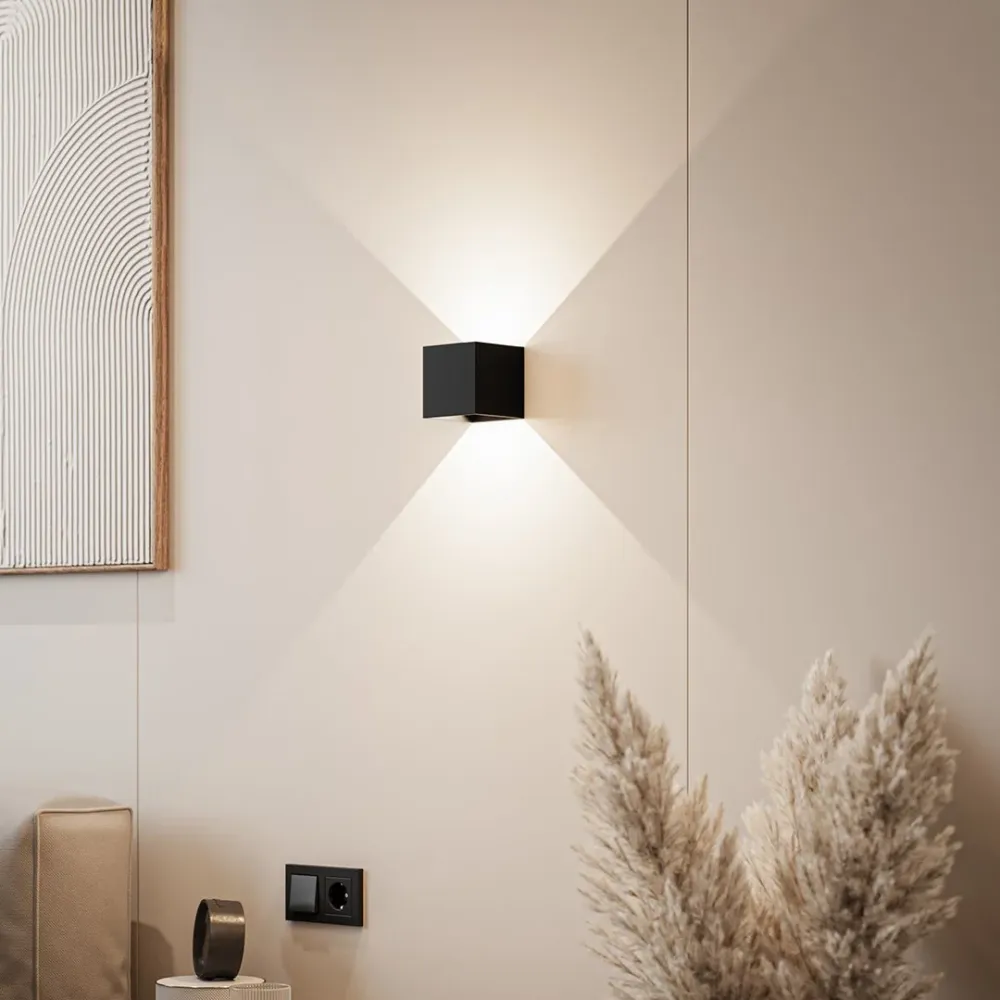 Modern LED Wall Light | Dual Beam Outdoor Sconce Black