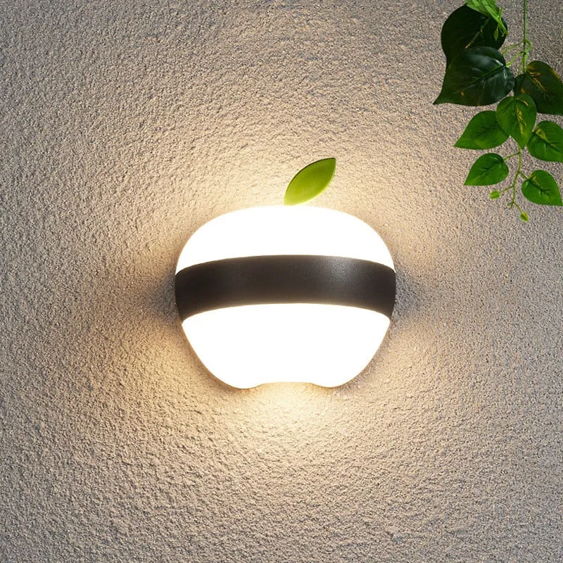 Modern Outdoor Wall Light | Apple-Shaped LED Design