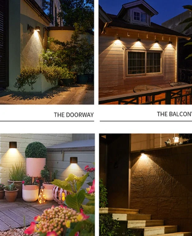 Modern Outdoor Wall Light | Solar Powered Cube Design
