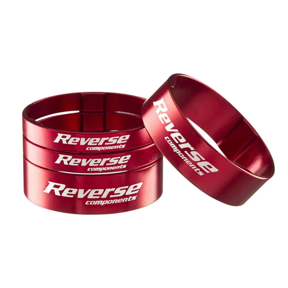 REVERSE COMPONENTS Aluminium Ultra-Light 1"1/8 Red Headset Spacer Kit