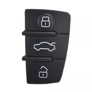 Til Audi nøglefob med 3 knapper, gummipude, udskiftning til A1 A3 A4 A6 S3 S4 TT Q3