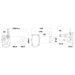 Viskermotor 24 V 20 W 51 mm til båd